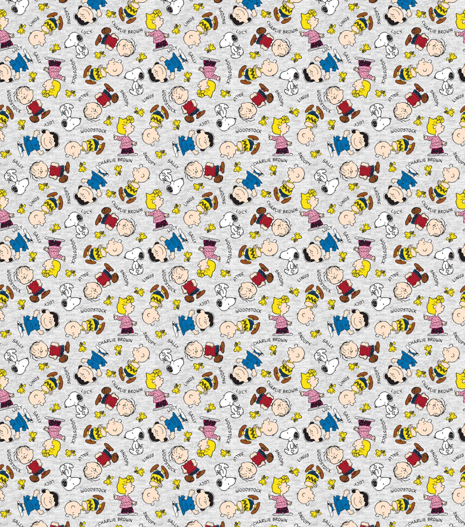 Peanuts Gang With Names Fabric